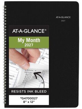 At-A-Glance 2027 DayMinder Monthly Planner Black Large 8"x12" Office School Home